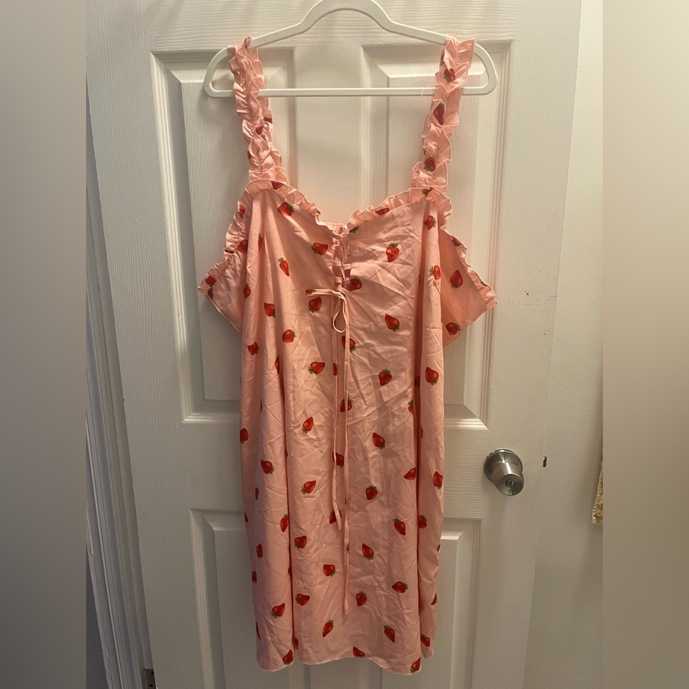 SHEIN Pink Strawberry Mini Dress